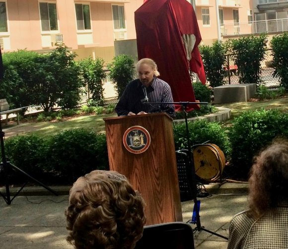 RIVAA/RIOC Add New Work To Island Art Trail Michael Poest, whose work is the first to sit atop the Good Shepherd Plaza plinth, talks about his work's gratification.